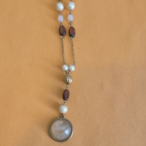 Brown  And White Necklace